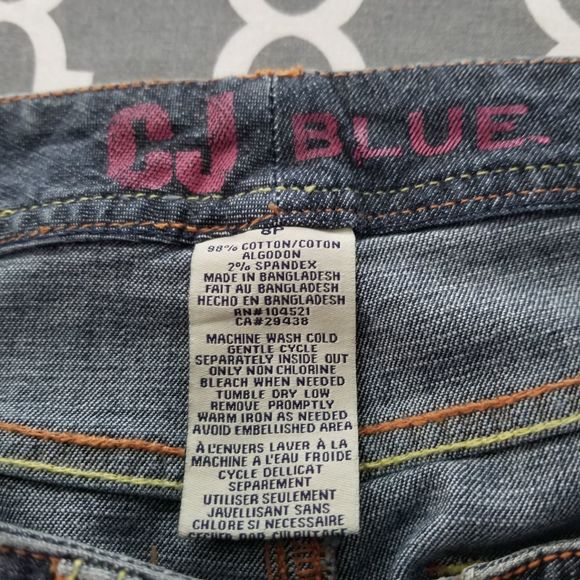 CJ Blue High Rise Embroidered Bootcut Jeans 8P - Picture 6 of 6